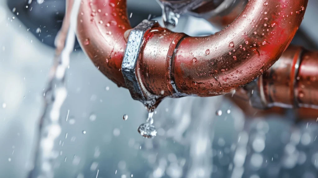 A leaking pipe causing water damage in your home