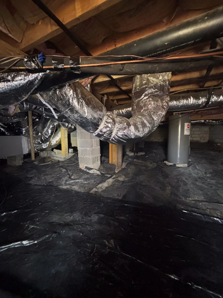 Do you need crawlspace encapsulation? Make sure your moisture barrier is properly installed unlike this crawlspace.