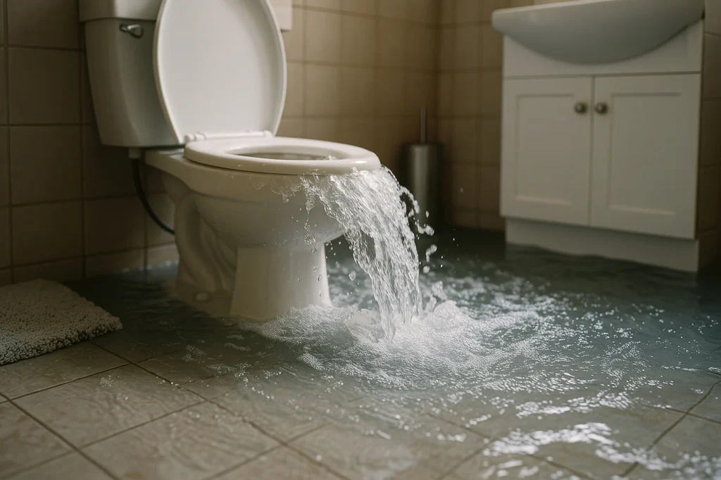 Soft tissue block in toilet