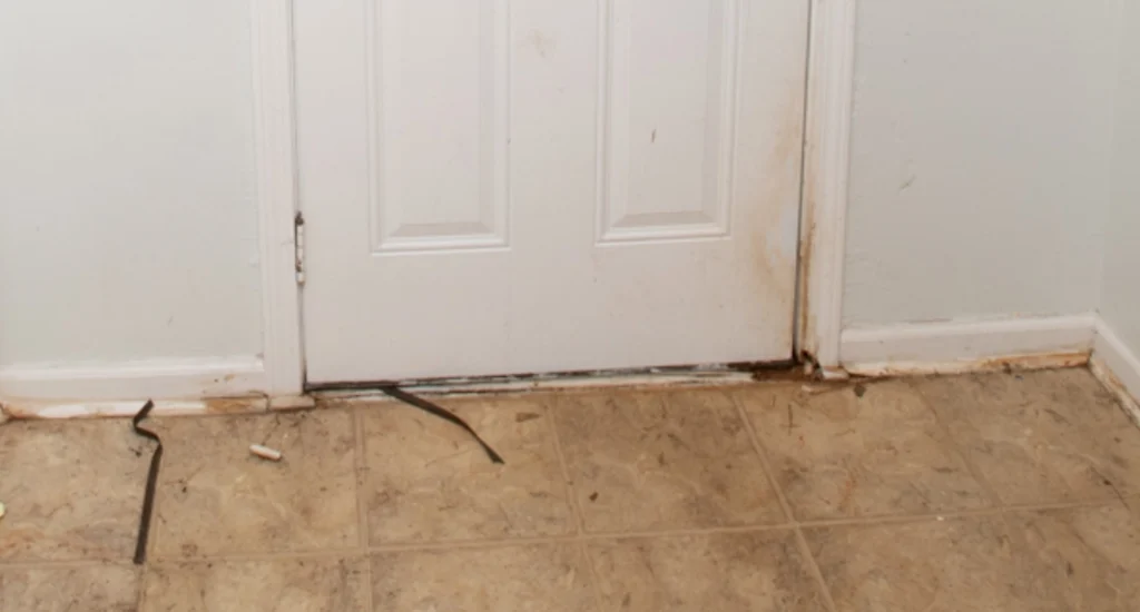 A leaking door suffering from water damage in Loganville, GA