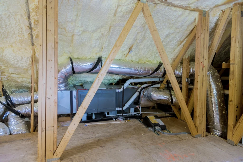 Have water damage in your home? Your attic is hot, if you have mechanical items in your attic (such as an HVAC unit or ducts) they can condensate inside on the inside and outside of the duct work causing mold to form.