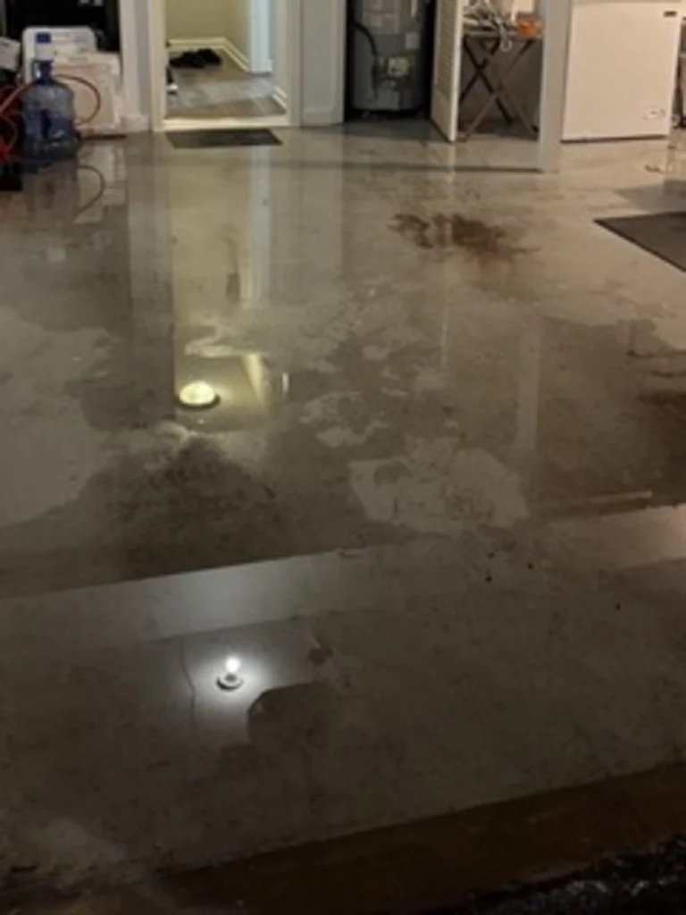 Flooded garage in Roswell, Georgia